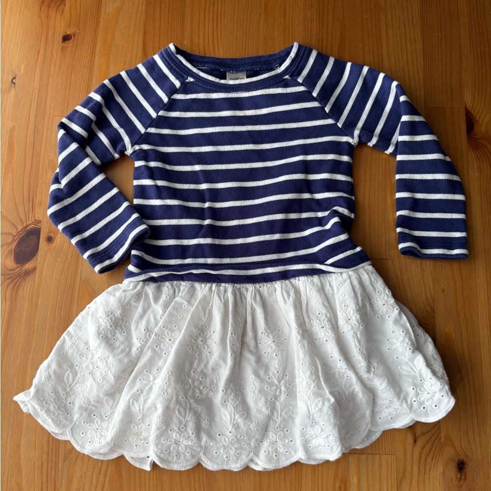 Toddler Girls' Oshkosh Striped Linen Sweater Dress Size 2T
